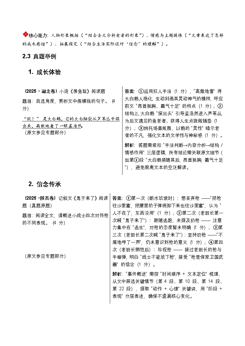 2026年全国中考语文一轮复习讲义:记叙文知识概述(全国适用)(含答案解析)第2页