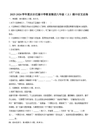 2025-2026学年重庆市巴蜀中学教育集团八年级(上)期中语文试卷-自定义类型