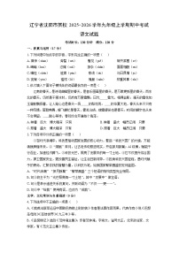 辽宁省沈阳市某校2025-2026学年九年级上学期期中考试语文试卷（学生版）