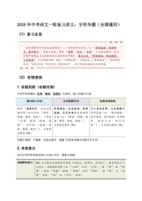 2026 年中考语文一轮复习——字形专题练习(含答案)