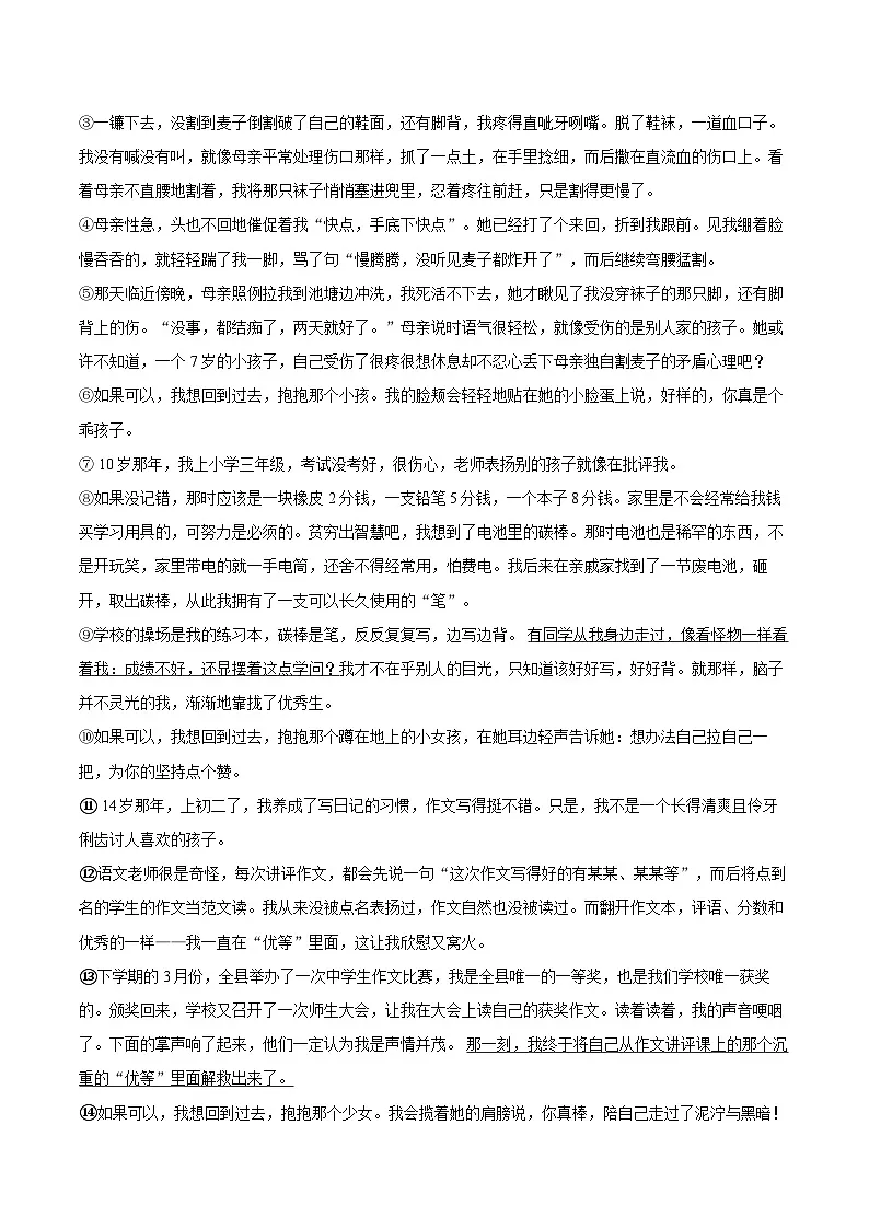 2024-2025学年河南省安阳市七年级(上)期末语文试卷-自定义类型第3页