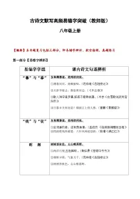 2025年新版语文八年级上册古诗文默写易错字突破练习（含答案）