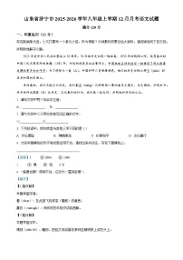 山东省济宁市2025-2026学年八年级上学期12月月考语文试题（含答案）