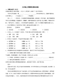 湖南省株洲市2025年九年级上学期语文期末试卷附答案