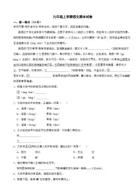 河北省石家庄市2025年九年级上学期语文期末试卷附答案