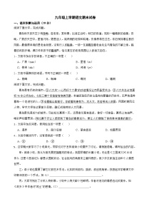 山东省青岛市崂山区2025年九年级上学期语文期末试卷附答案
