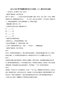 2024-2025学年湖南省怀化市七年级（上）期末语文试卷-自定义类型