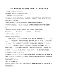 2024-2025学年甘肃省定西市九年级(上)期末语文试卷-自定义类型
