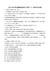 2024-2025学年湖南省益阳市九年级(上)期末语文试卷-自定义类型