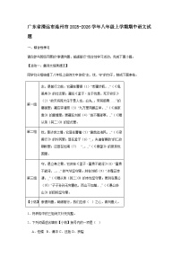 广东省清远市连州市2025-2026学年八年级上学期期中语文试题（含答案）