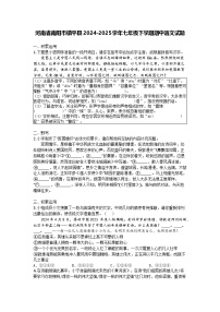 河南省南阳市镇平县2024-2025学年七年级下学期期中语文试题