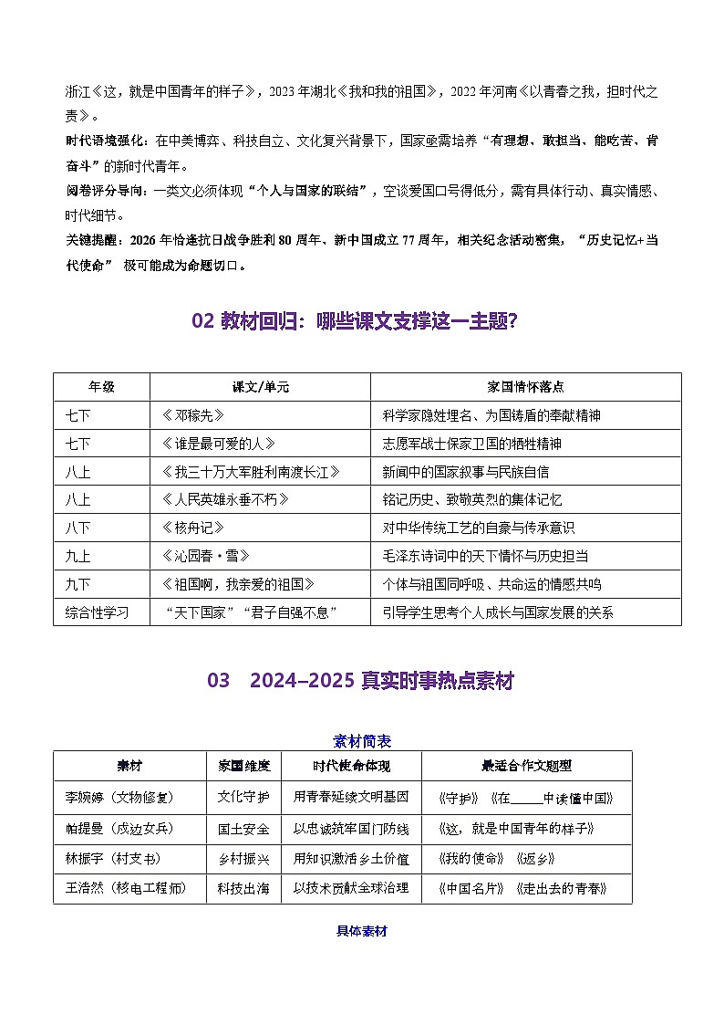 03.家国情怀 时代使命-2026年中考语文作文主题预测与写作指导讲练(全国通用)第2页