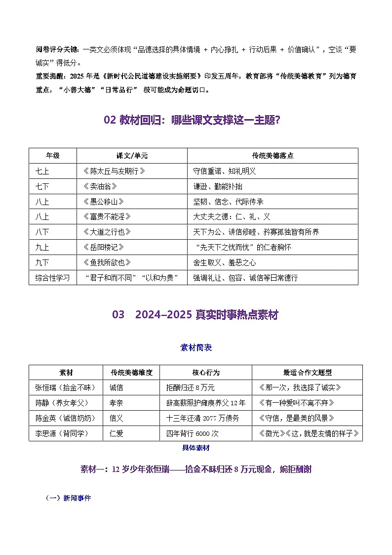 04.品德修养 传统美德-2026年中考语文作文主题预测与写作指导讲练(全国通用)第2页