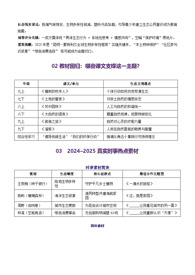 08.生态文明 可持续发展-2026年中考语文作文主题预测与写作指导讲练(全国通用)第2页