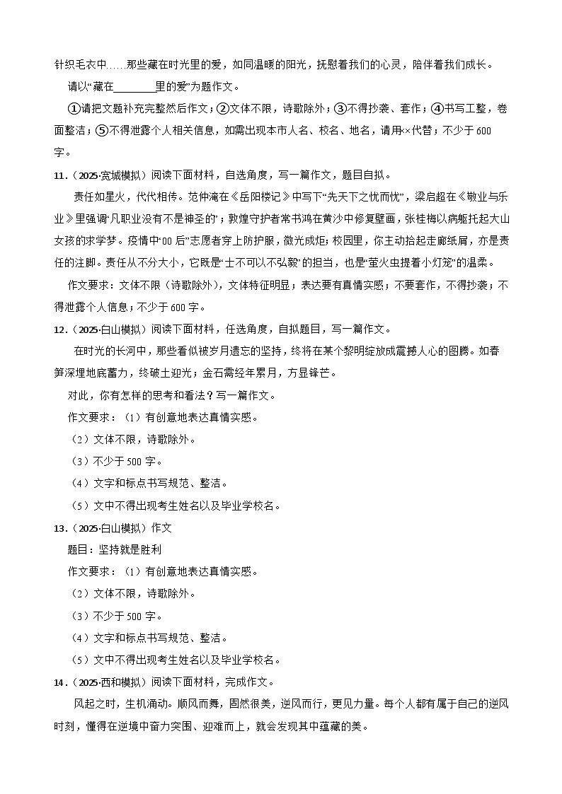 写作题-2026年中考语文一轮复习讲练(全国通用)附答案解析第3页