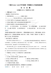 福建省宁德市九年级上学期期末语文试题（解析版）-A4