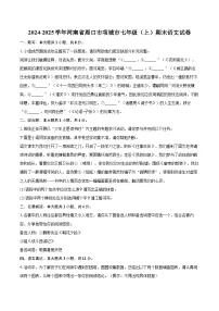 2024-2025学年河南省周口市项城市七年级（上）期末语文试卷-自定义类型