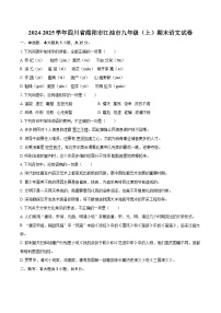2024-2025学年四川省绵阳市江油市九年级（上）期末语文试卷-自定义类型