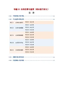 专题03 古诗积累与鉴赏(期末复习讲义)八年级语文上学期新教材统编版习题+答案