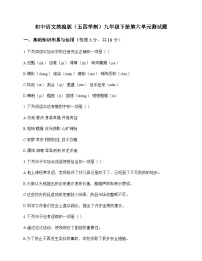 初中 语文  统编版五四学制 九年级下册 第六单元 测试题及全面解析