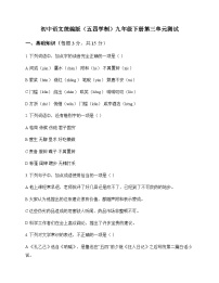 初中 语文 统编版五四学制 九年级下册 第三单元 测试及解析