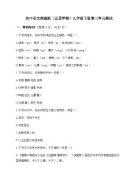 初中 语文  统编版五四学制 九年级下册 第三单元 测试及全面解析