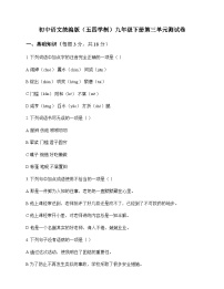 初中 语文 统编版五四学制 九年级下册 第三单元 测试卷及解析