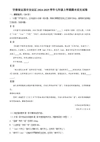 甘肃省定西市安定区七年级上学期期末语文试题(解析版)-A4
