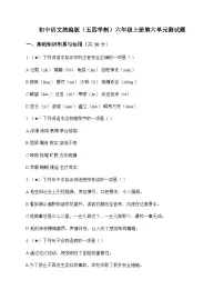 初中 语文 统编版五四学制 六年级上册 第六单元 测试题及答案