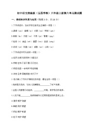 初中 语文 统编版五四学制 六年级上册 第六单元 测试题及分析