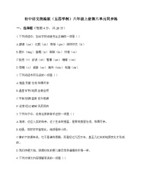 初中 语文 统编版五四学制 六年级上册 第六单元 同步练及答案