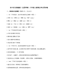 初中 语文 统编版五四学制 六年级上册 第五单元 同步练及深度剖析