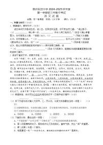 福建省泉州市泉州科技中学九年级上学期期中考试语文试题-A4