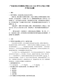 广东省茂名市茂南部分学校2025-2026学年九年级上学期月考语文试题(含答案)