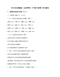初中 语文 统编版五四学制 六年级下册 第二单元 测试及全面解读