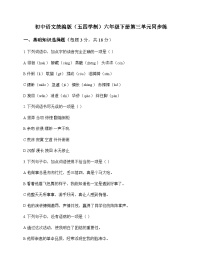 初中 语文  统编版五四学制 六年级下册 第三单元 同步练及深度剖析