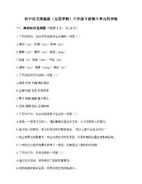 初中 语文  统编版五四学制 六年级下册 第六单元 同步练及答案