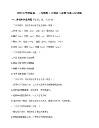 初中 语文 统编版五四学制 六年级下册 第六单元 同步练及分析