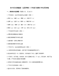 初中 语文  统编版五四学制 六年级下册 第六单元 同步练及全面解读