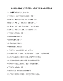 初中 语文 统编版五四学制 六年级下册 第六单元 同步练及全面解析