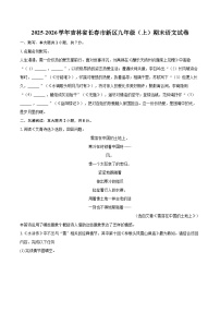 2025-2026学年吉林省长春市新区九年级（上）期末语文试卷-自定义类型