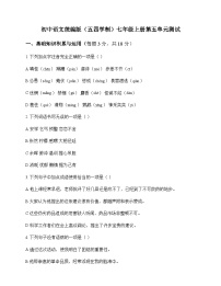 初中 语文 统编版五四学制 七年级上册 第五单元 测试及答案