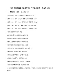 初中 语文 统编版五四学制 六年级下册 第一单元 单元卷及答案