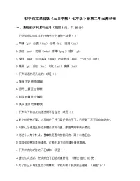 初中 语文 统编版五四学制 七年级下册 第二单元 测试卷及解析