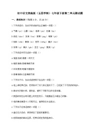 初中 语文  统编版五四学制 七年级下册 第二单元 测试题及解析