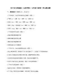 初中 语文 统编版五四学制 七年级下册 第二单元 测试题及深度剖析