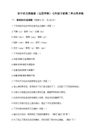 初中 语文 统编版五四学制 七年级下册 第二单元 同步练及分析