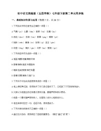 初中 语文 统编版五四学制 七年级下册 第二单元 同步练及深度剖析