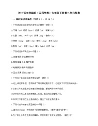 初中 语文  统编版五四学制 七年级下册 第二单元 周测及深度剖析