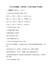 初中 语文  统编版五四学制 七年级下册 第六单元 测试及答案